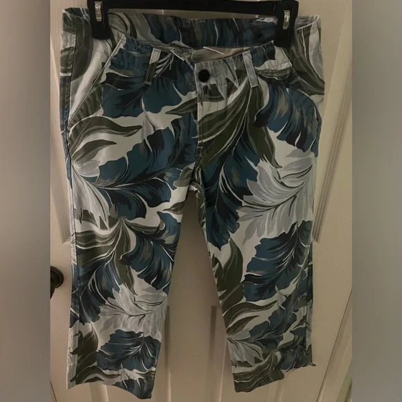 Vintage Women’s Lucky Brand Floral Pants Military Crop, Size 8, 100% Cotton - Picture 2 of 8